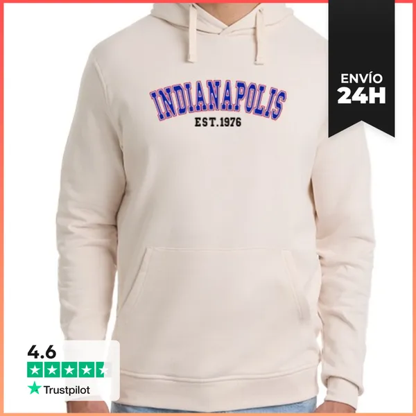 Sudadera Unisex Con Capucha Indianápolis Est 1976 LaTostadora