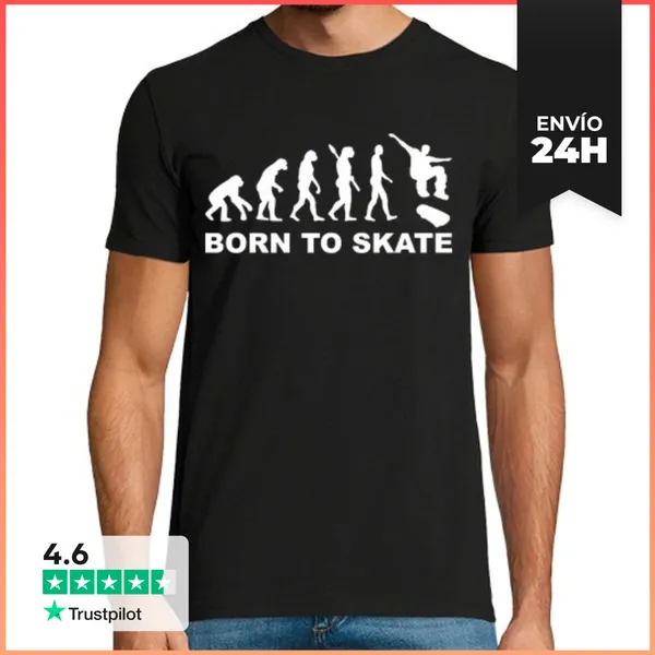 Camiseta Hombre Clásica Monopatin Evolucion LaTostadora
