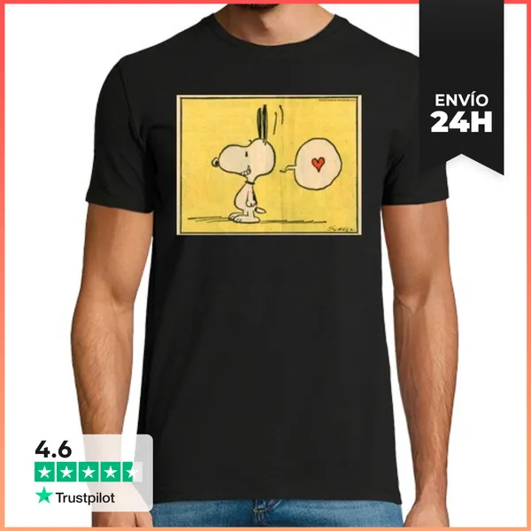Camiseta Hombre Clásica Snoopy Enamorado LaTostadora