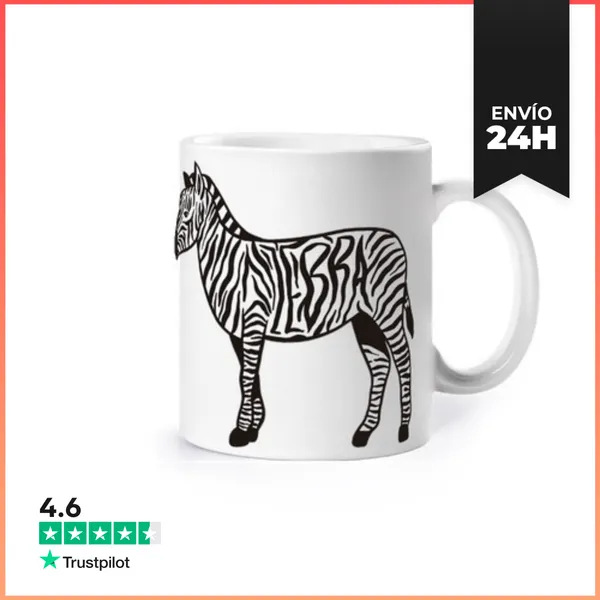 Taza Cebra Con Rayas Marcadas Taza De Cebra Café Té Croissants