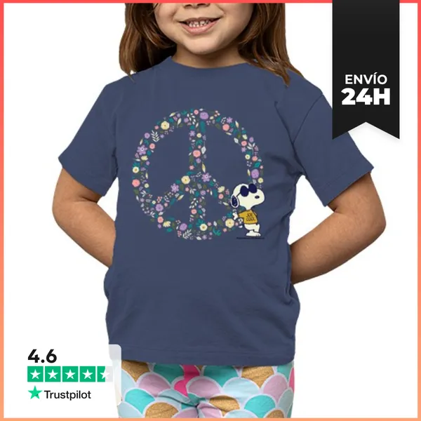 Camiseta Clásica Para Niños Joe Cool Snoopy Peace LaTostadora