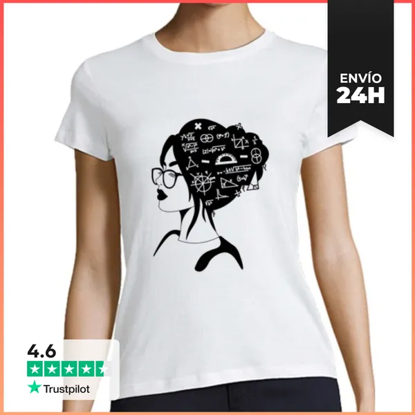 Camiseta Mujer Clásica Profesora De Matemáticas, Muy Trendy,