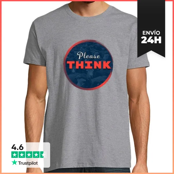 Camiseta Hombre Clásica PLEASE THINK LaTostadora