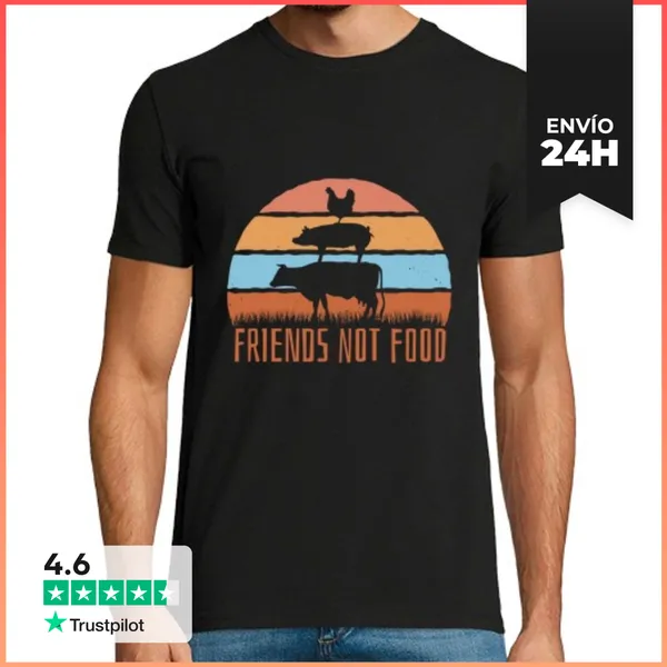 Camiseta Hombre Clásica Camiseta Vegana Vintage Para Hombre, Los