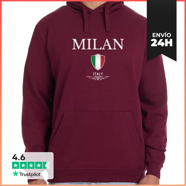 Sudadera Unisex Con Capucha Amo Milán, Recuerdo De Milán