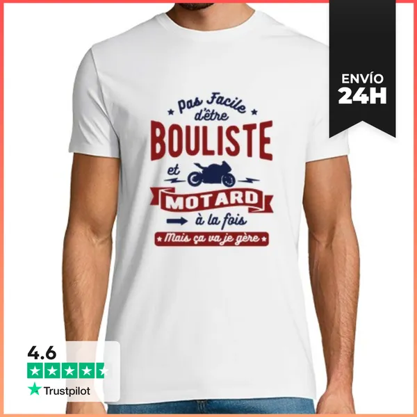 Camiseta Hombre Clásica Jugador De Bolos Y Motorista LaTostadora