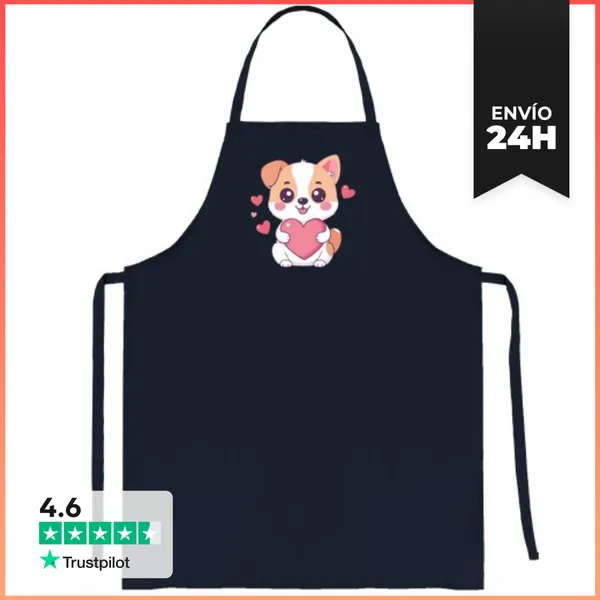 Delantal Perro Kawaii Con Corazón LaTostadora
