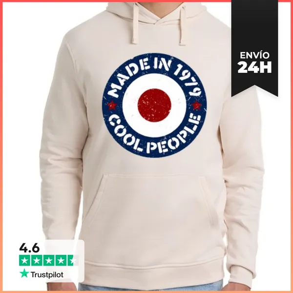 Sudadera Unisex Con Capucha Made In 1979. Cool People LaTostadora