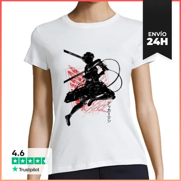 Camiseta Mujer Clásica Levi Carmesí LaTostadora