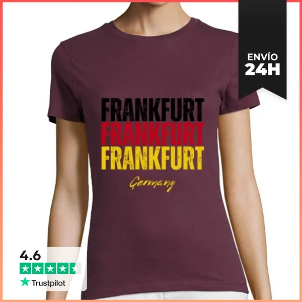 Camiseta Mujer Clásica Amo Frankfurt, Frankfurt Alemania