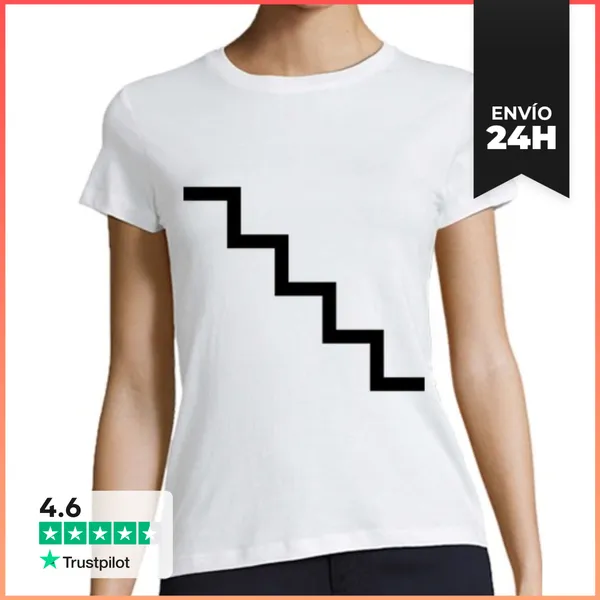 Camiseta Mujer Clásica Diagrama De Silueta De Escalera,
