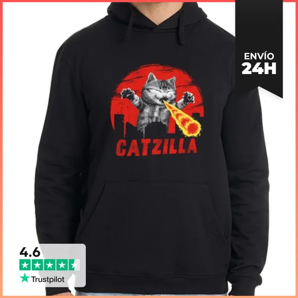 Sudadera Unisex Con Capucha Catzilla LaTostadora
