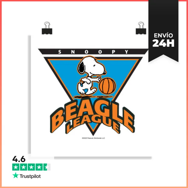 Póster Cuadrado Snoopy Basketball League LaTostadora