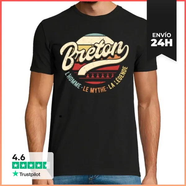 Camiseta Hombre Clásica Divertido Regalo Bretón Para Hombres De