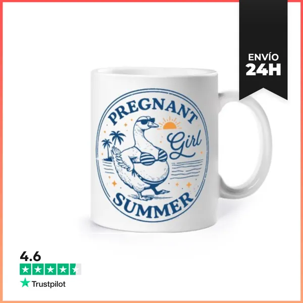 Taza PREGNANT GIRL SUMMER BEACH GOOSE MOM LaTostadora
