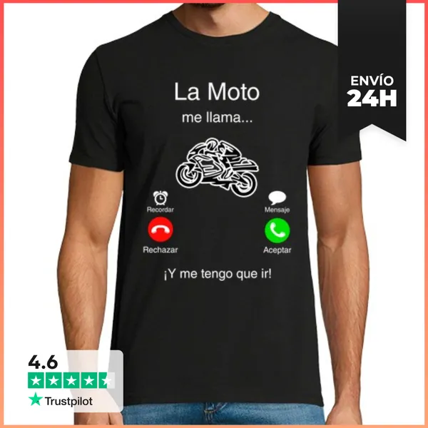 Camiseta Hombre Clásica La Moto Me Llama Y Me Tengo Que Ir