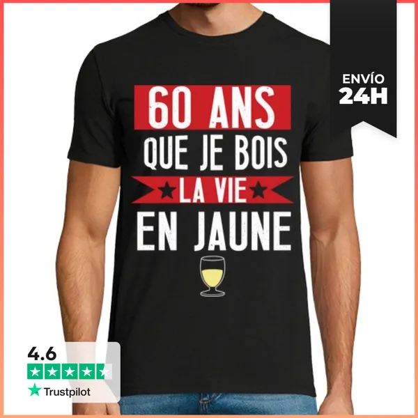 Camiseta Hombre Clásica 60 Años Regalo De Cumpleaños Hombre Hum