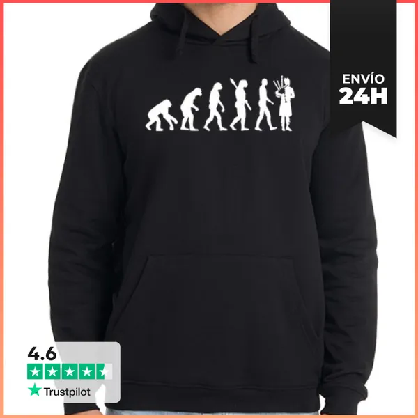 Sudadera Unisex Con Capucha Evolución De La Gaita LaTostadora