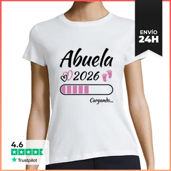 Camiseta Mujer Clásica Abuela 2026 Cargando Futura Abuela