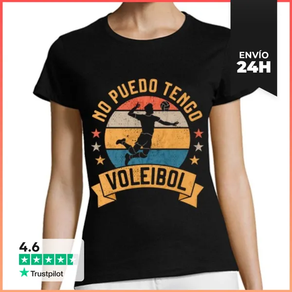 Camiseta Mujer Clásica No Puedo Jugar Voleibol LaTostadora