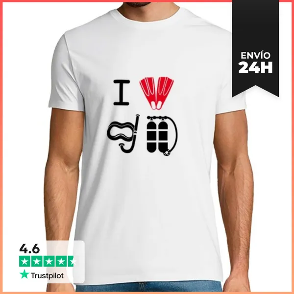 Camiseta Hombre Clásica I Love Buceo LaTostadora