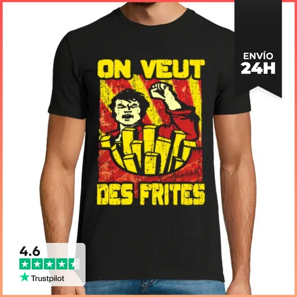 Camiseta Hombre Clásica Queremos Papas Fritas LaTostadora