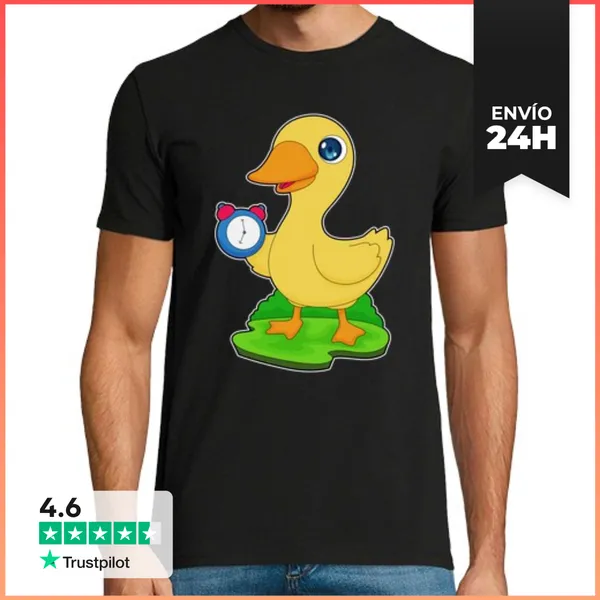 Camiseta Hombre Clásica Despertador De Pato LaTostadora