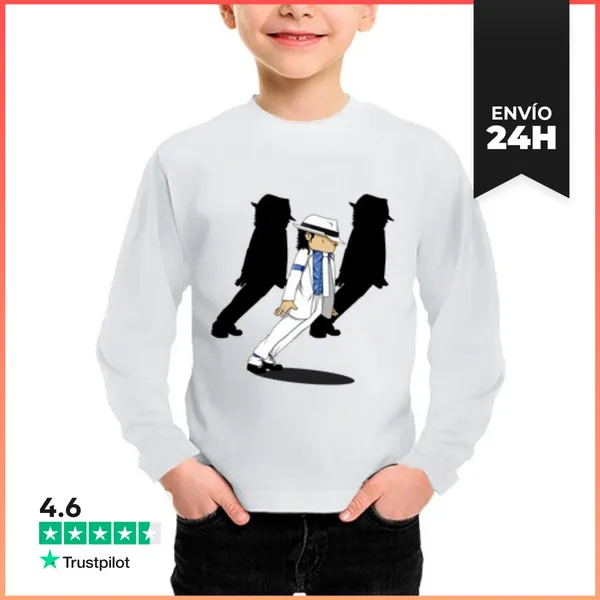 Camiseta Manga Larga Para Niños Niño, Manga Larga, Blanco