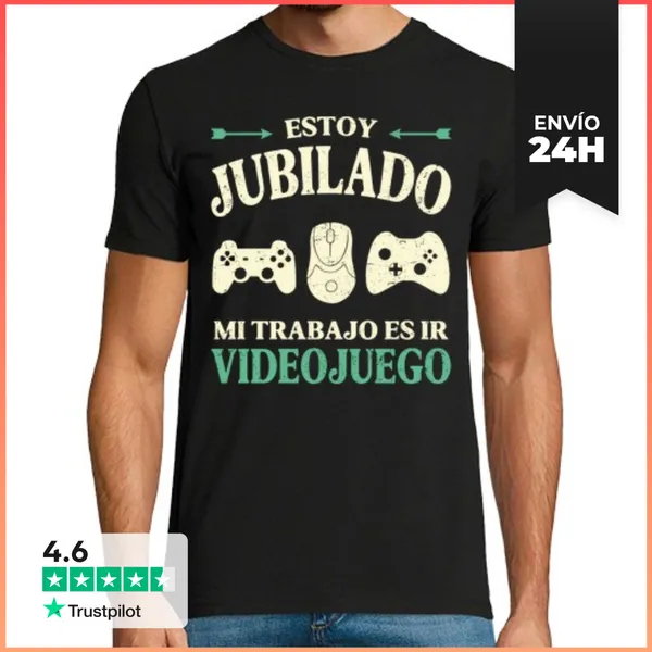 Camiseta Hombre Clásica Estoy Jubilado Mi Trabajo Es Ir Videoju