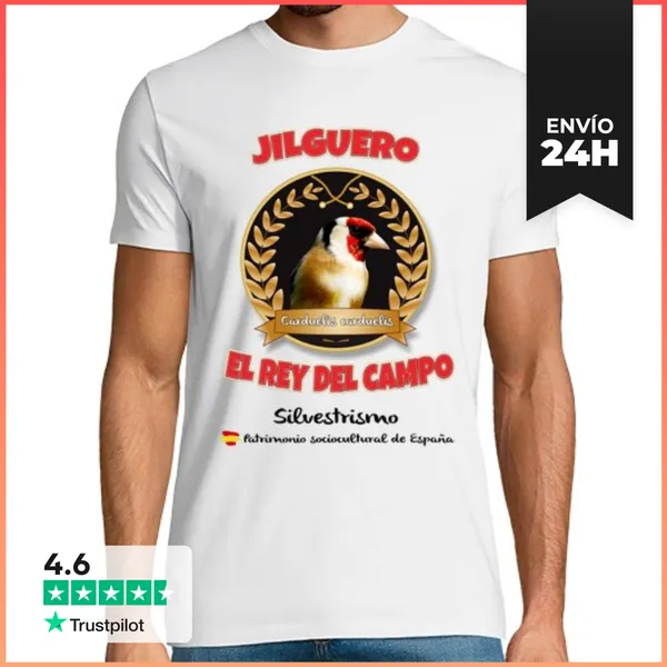 Camiseta Hombre Clásica Jilguero 2017 - 03 - Blanca LaTostadora