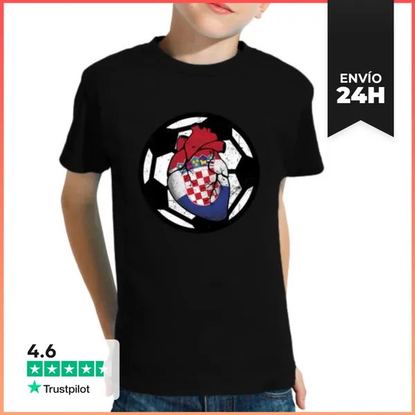 Camiseta Clásica Para Niños Hrvatska Futbol LaTostadora