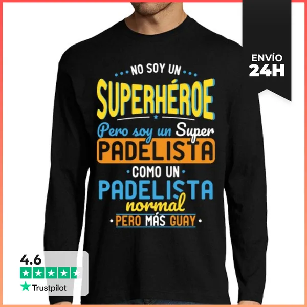 Camiseta Hombre Manga Larga No Superhéroe Pero Soy Super