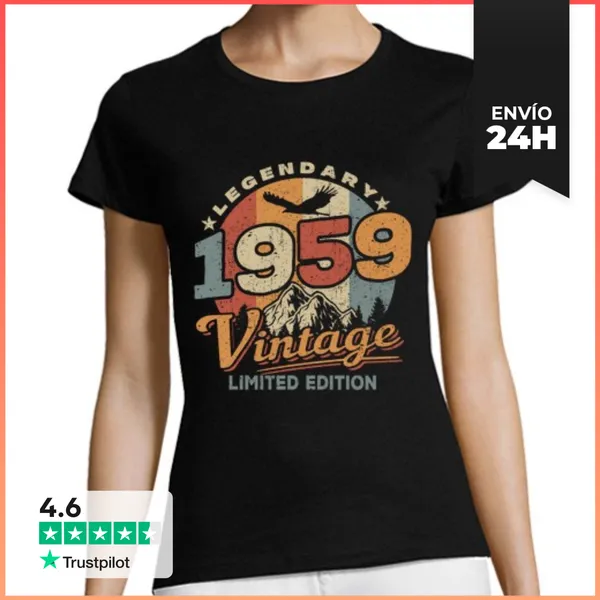 Camiseta Mujer Clásica Vintage 1959 - Cumpleaños 1959 LaTostadora