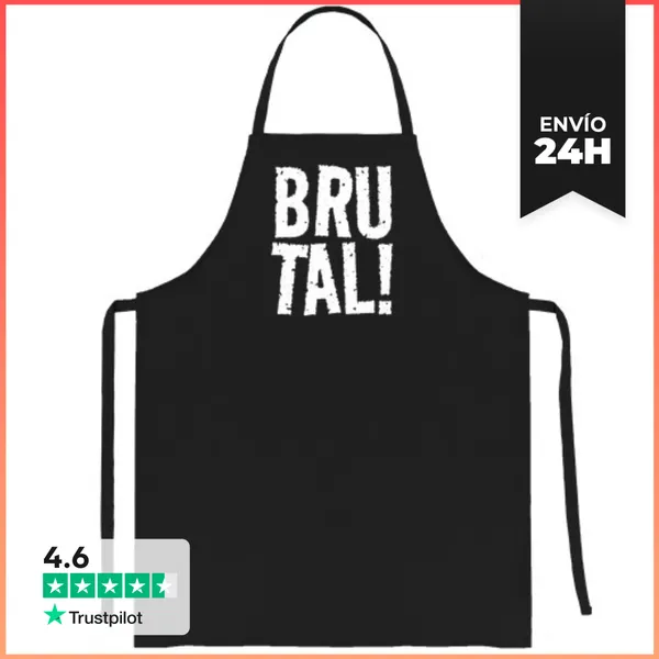 Delantal Davantal BRUTAL Amb Lletres Blanques LaTostadora