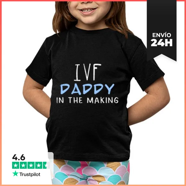 Camiseta Clásica Para Niños Papá En Camino De IVF Mamá Con