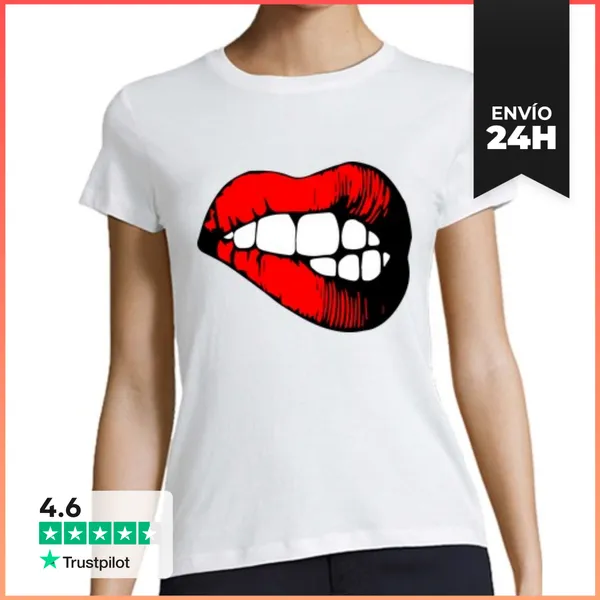 Camiseta Mujer Clásica Labios Dientes LaTostadora