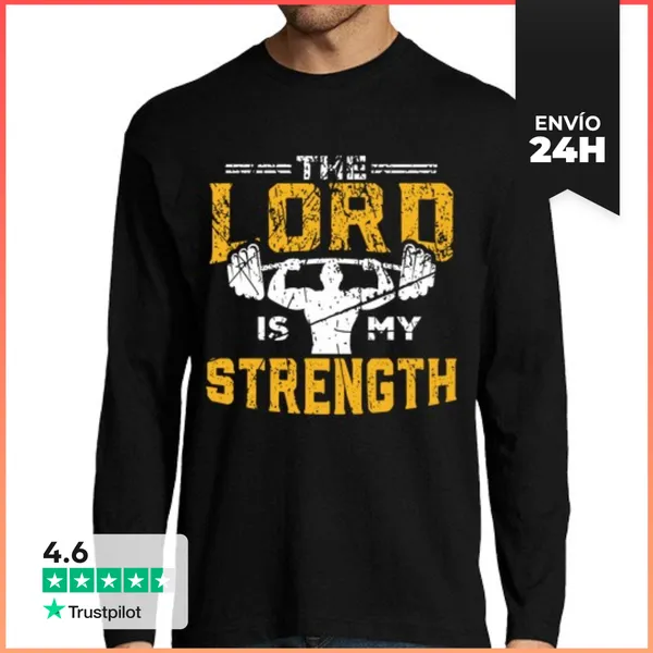 Camiseta Hombre Manga Larga Jesús Entrenamiento El Señor Es Mi