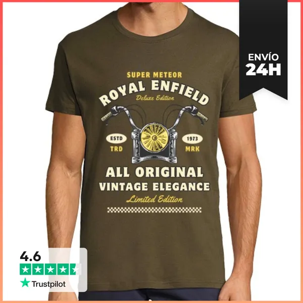 Camiseta Hombre Clásica Motos Clásicas Estilo 1973 Vintage Ropa