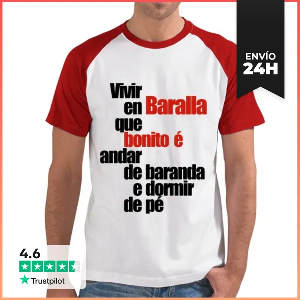 Camiseta Hombre, Estilo Béisbol Vivir En Baralla LaTostadora