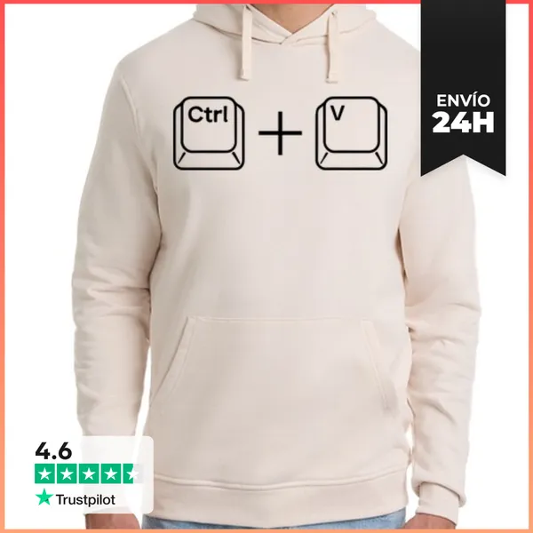 Sudadera Unisex Con Capucha CTRL V - PEGAR - HIJOS LaTostadora