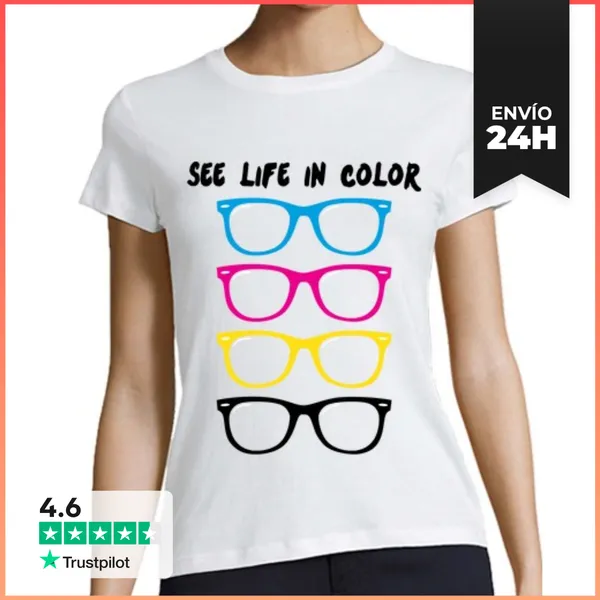 Camiseta Mujer Clásica Ver La Vida En Color LaTostadora