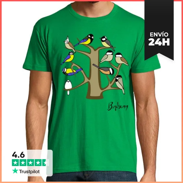 Camiseta Hombre Clásica Familia Paridae LaTostadora