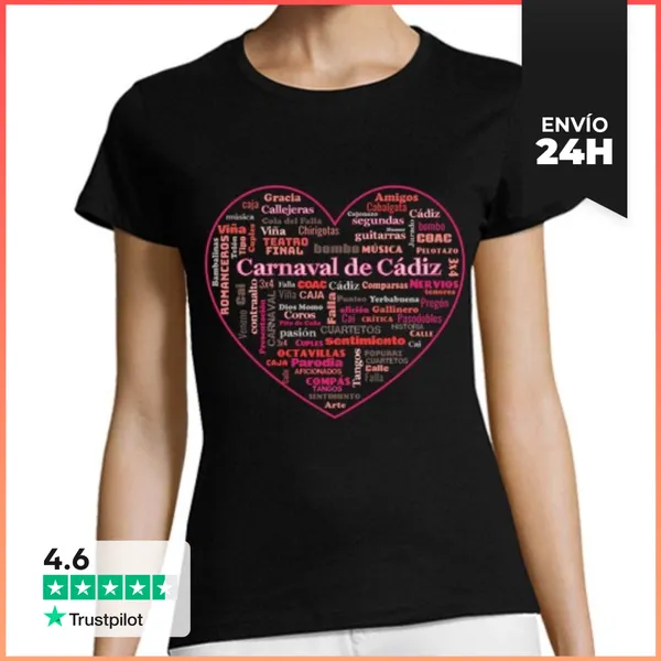 Camiseta Mujer Clásica Corazón De Carnaval LaTostadora
