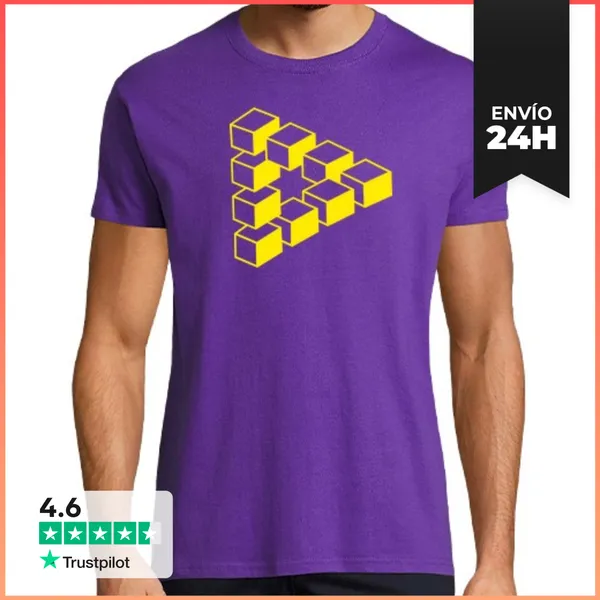 Camiseta Hombre Clásica 3D Cubes LaTostadora
