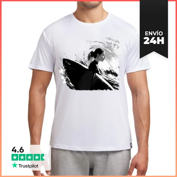 Camiseta Deportiva Hombre Free Style. Surfera. LaTostadora