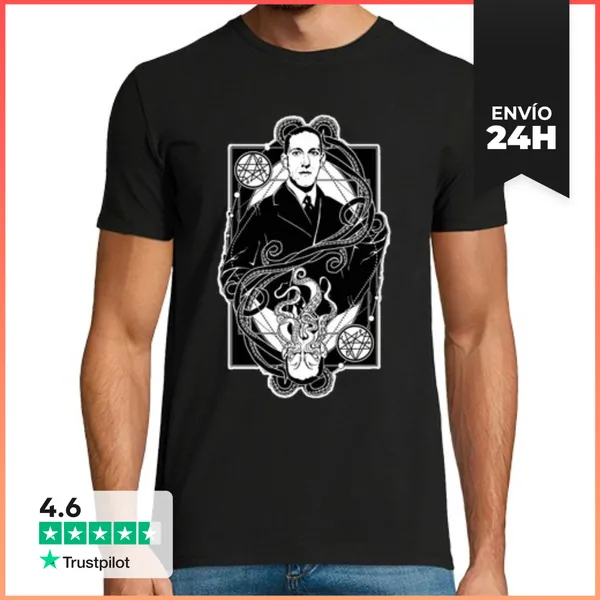 Camiseta Hombre Clásica Camiseta H. P. Lovecraft II LaTostadora