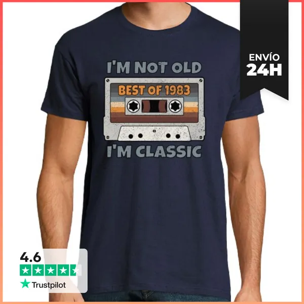 Camiseta Hombre Clásica No Soy Viejo Soy Clasico Lo Mejor De 19