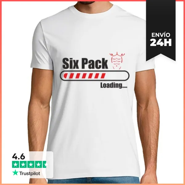 Camiseta Hombre Clásica Six Pack Loading Divertidas LaTostadora
