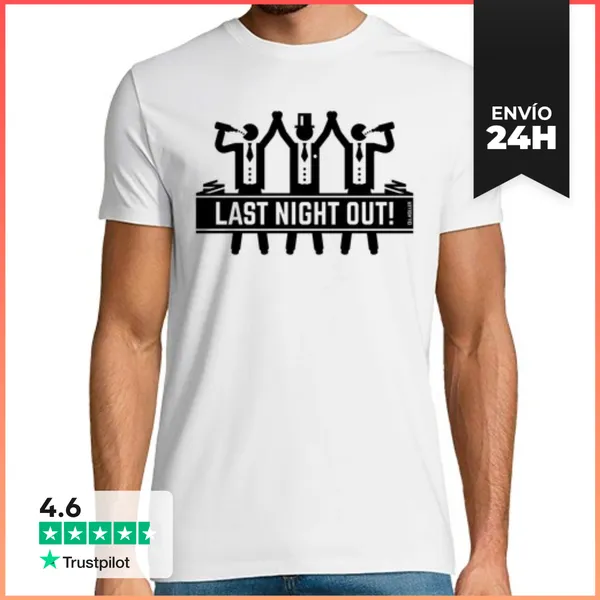 Camiseta Hombre Clásica Anoche Fuera - Despedida De Soltero - N