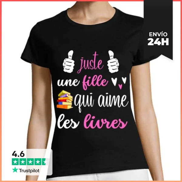 Camiseta Mujer Clásica Solo Una Chica Que Ama Los Libros
